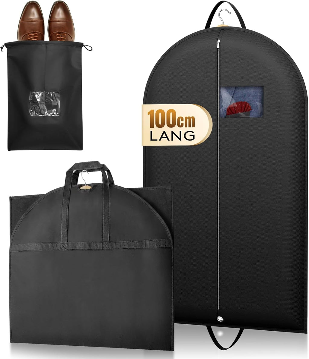 Lifewit Garment Bag, Clothes Cover 120 GSM Material Thickness with Shoe Bag for Suit, Blazer, Costume, Premium Suit Bag for Travel and Storage, 100 x 60 cm, 1 Piece