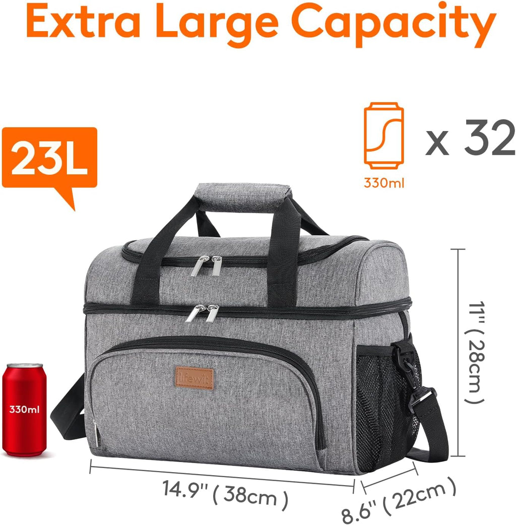 Lifewit Insulated Cooler Bag, Large Leakproof Beach Cooler, Lightweight Portable Double Layer Soft-Sided Travel Ice Chest for Camping, Kayaking, Road Trips, Grocery Shopping